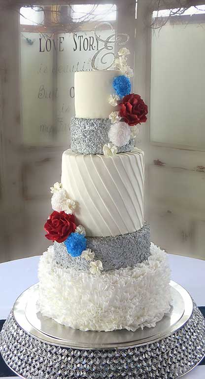 ruffles sequins bling wedding cake