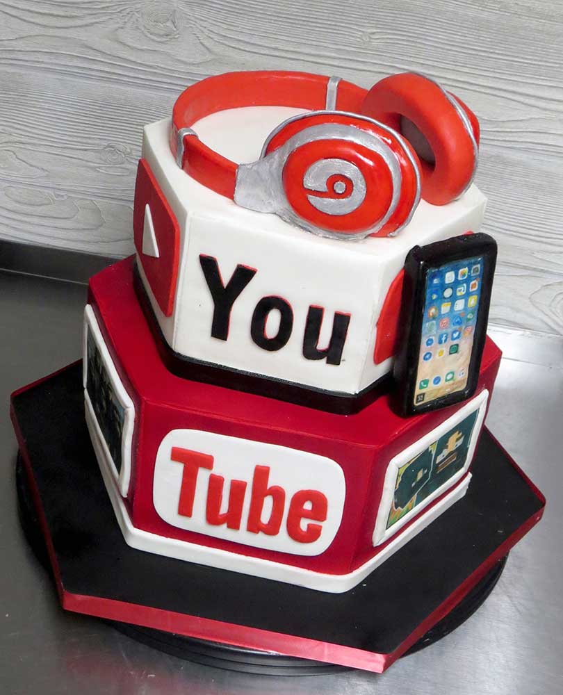 YouTube Headphones Cake