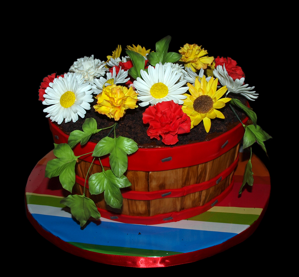 Summer Flower Basket Cake