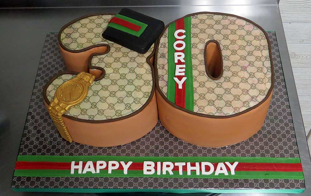 Gucci themed 30th Birthday Cake