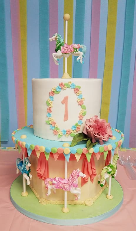 Carousel 1st Birthday Cake