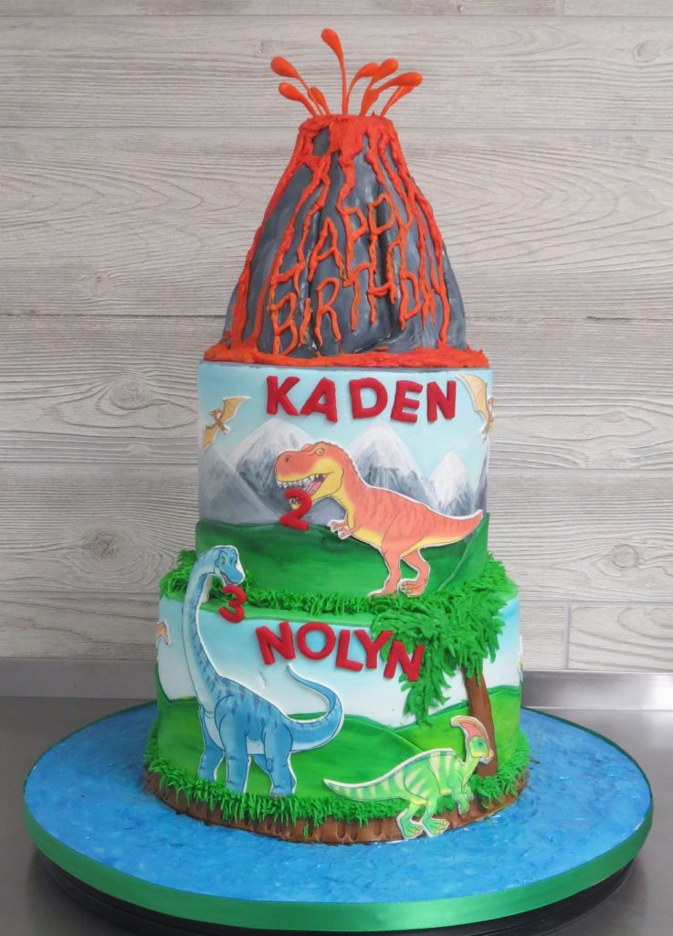 Dinosaur Volcano Birthday Cake