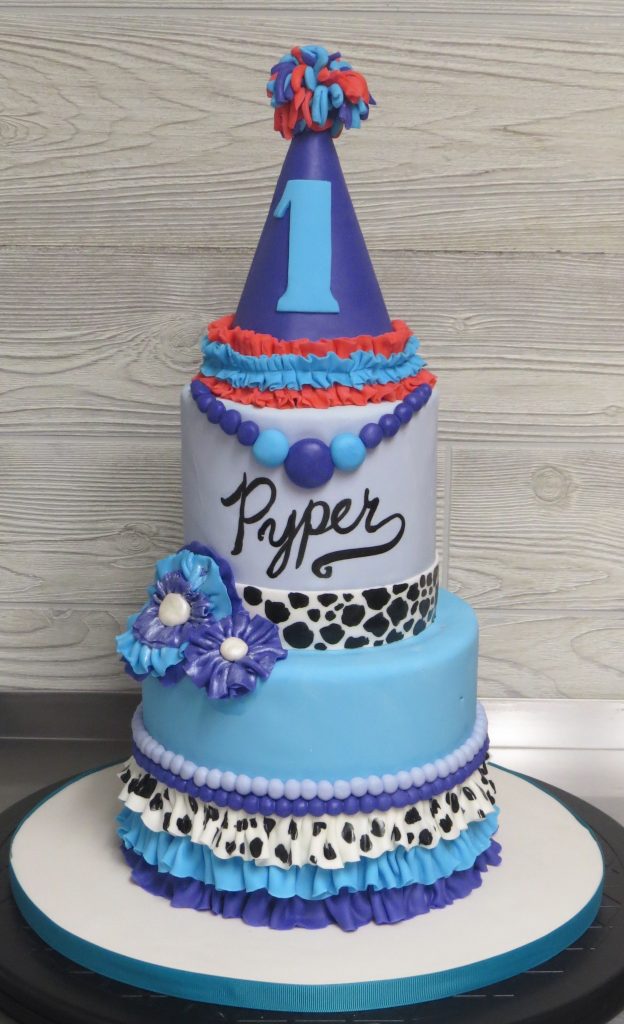 Purple and Blue Birthday Cake