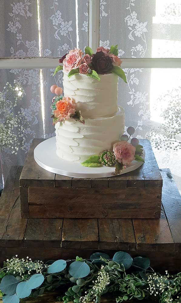 Rustic Textured Buttercream Wedding Cake