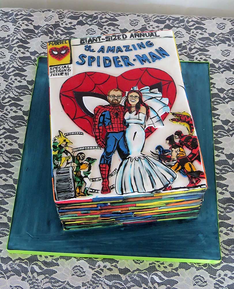 Spiderman Comic Book Groom's Cake