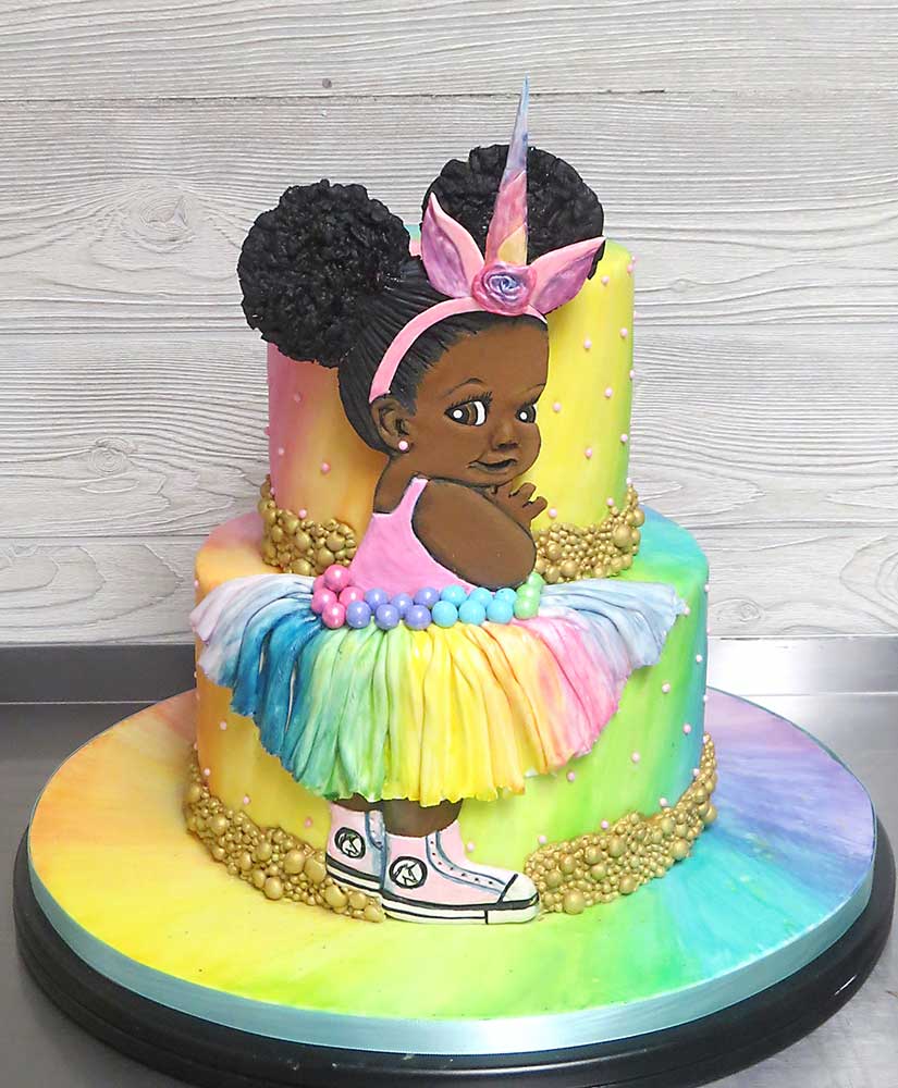 Pastel Rainbow Baby Ballerina Cake