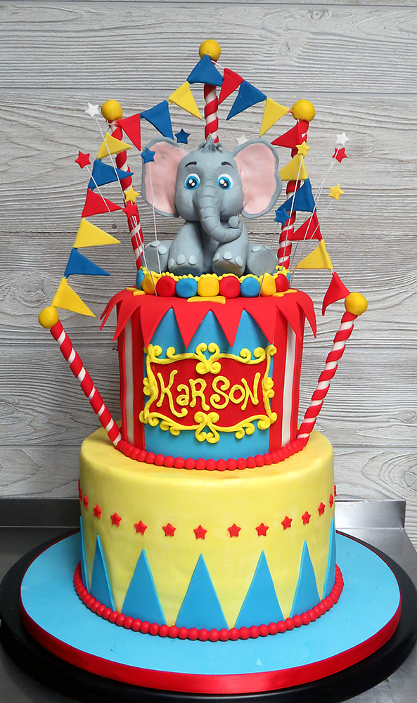 Circus Elephant Birthday Cake