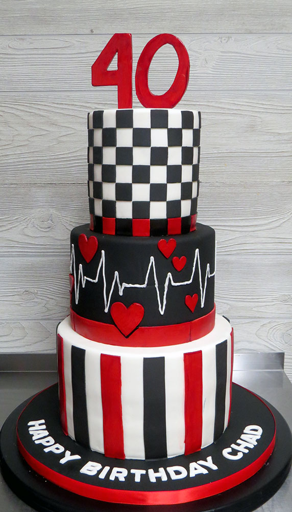 Heart Doctor 40th Birthday Cake