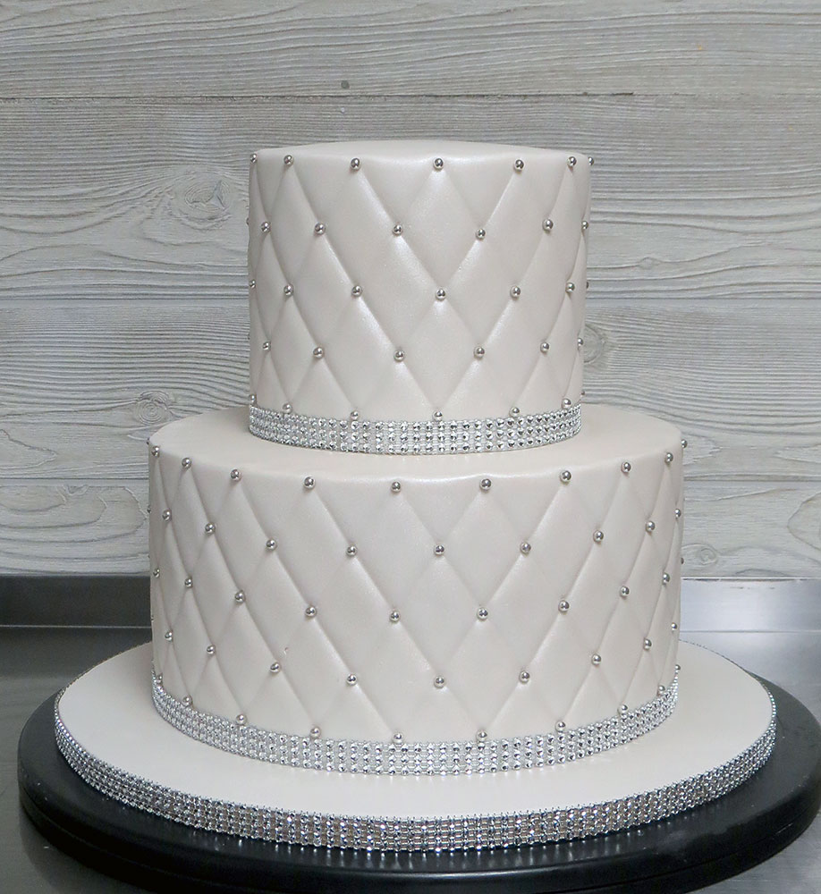Elegant Silver Bling Bridal Shower Cake
