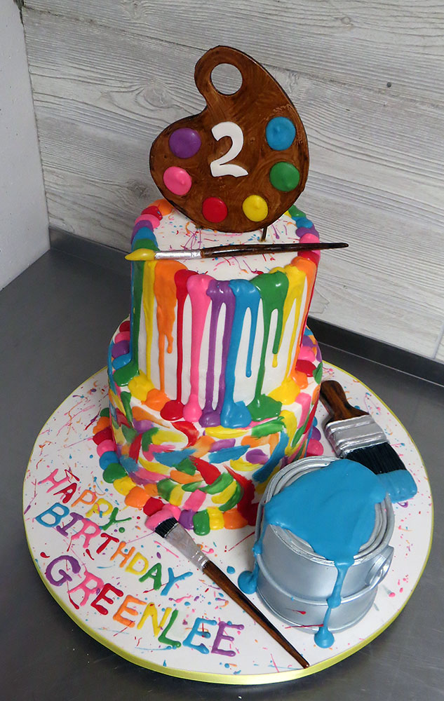 Paint Party Birthday Cake