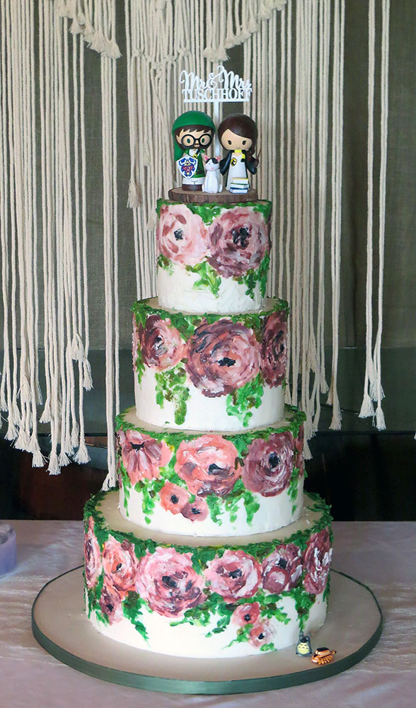 Painted Buttercream Wedding Cake