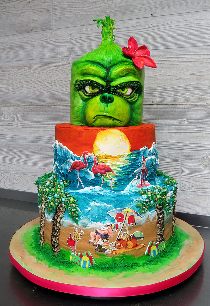 Christmas in July Grinch Cake