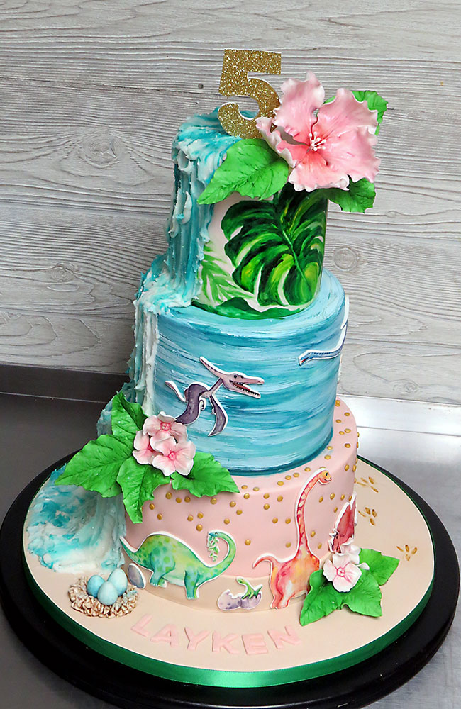 Pretty Pastel Dinosaur Cake