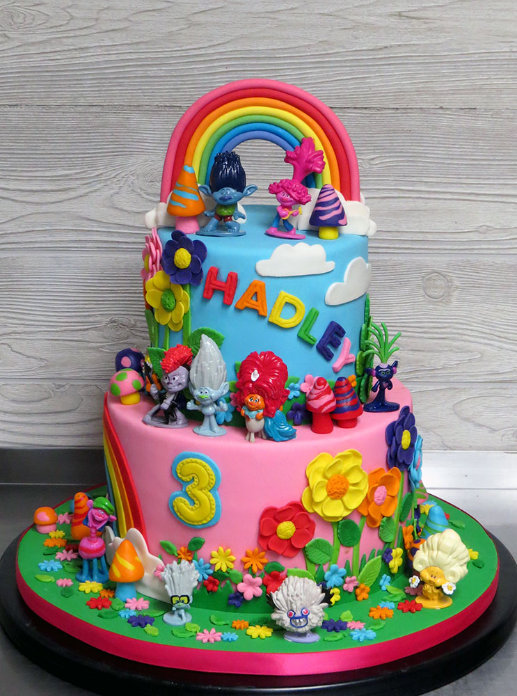 Trolls Rainbow Cake