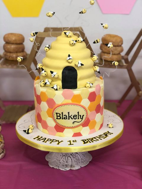 Bee Hive 1st Birthday Cake