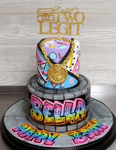 '80s Graffiti Art Deco Birthday Cake