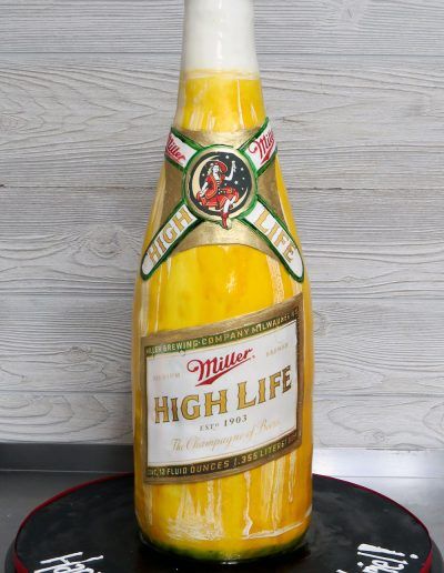 Miller High Life Beer Bottle Cake