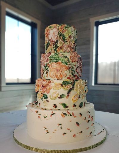 Palette Knife Painted Buttercream Wedding Cake