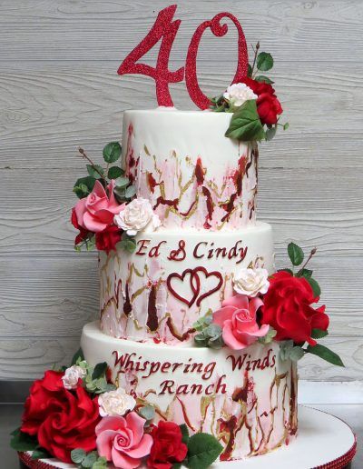 Ruby Red 40th Anniversary Cake