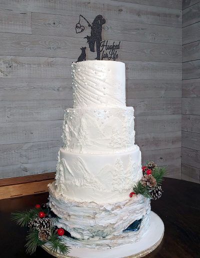 Rustic Winter Wonderland Wedding Cake