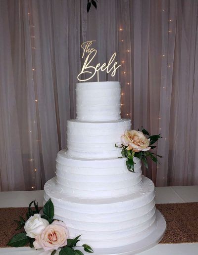 Textured Buttercream Blush and Ivory Wedding Cake