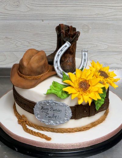 Western Cowgirl Sunflower Cake
