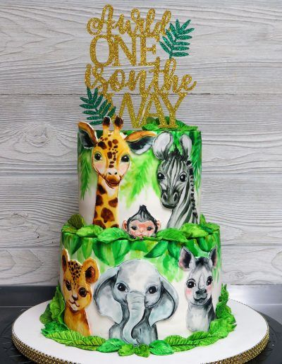 Wild One Baby Safari Animal Cake