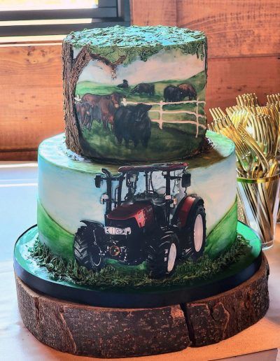 Hand-painted Farming Tractor Groom's Cake