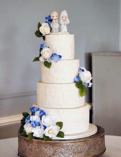 Stucco Textured Buttercream Wedding Cake